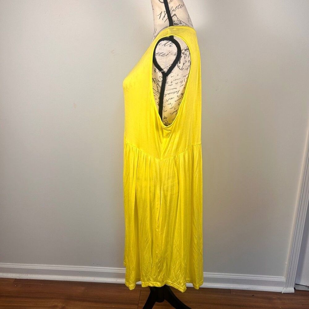 HiMone Yellow Sleeveless Midi Dress Womens Plus Size 3XL Casual Knit Empire - Picture 4 of 9
